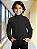 Blusa Helanca Infantil Preto Friso Listra Amarelo - Imagem 2