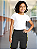Bermuda Helanca Infantil Preto Friso Listra Amarelo - Imagem 3