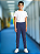 Calça Helanca Juvenil Azul Marinho Friso Listra Amarelo - Imagem 2