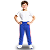 Calça Helanca Infantil Azul Royal Friso Listra Vermelho - Imagem 1