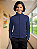 Blusa Helanca Juvenil Azul Marinho Friso Listra Vermelho - Imagem 3
