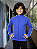 Blusa Helanca Infantil Azul Royal Friso Listra Amarelo - Imagem 3