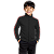 Blusa Helanca Infantil Preto Friso Listra Vermelho - Imagem 1