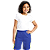 Bermuda Helanca Infantil Azul Royal Friso Listra Amarelo - Imagem 1