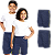 Kit 2 Bermudas helanca infantil azul marinho com FRISO AMARELO - Imagem 1