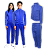 Kit Conjunto Juvenil Azul Royal Friso Amarelo Helanca - Imagem 1
