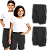 Kit 2 Bermudas Helanca Infantil Preto Com Friso Amarelo - Imagem 1