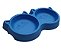 Comedouro Duplo Gato Azul 500ml (pet Inj - Imagem 1