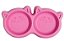 Comedouro Duplo Gato Rosa 500ml (pet Inj - Imagem 1