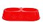 Comedouro Duplo Patinhas 2000ml M/g Vermelho - Imagem 1