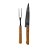 Kit Faca Garfo Cabo Madeira Sq-4259 - Imagem 1