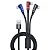 Cabo 3 x1 Micro USB V8, Lightning, Tipo C Em L Hrebos HS-217 - Imagem 1