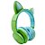 Headphone Altomex Bluetooth Com LED Gatinho Verde Com Azul - Imagem 1