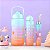 Kit Garrafa 3 em 1 Colorida Motivacional Squeeze Treino Com Adesivos - Imagem 1