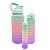 Kit Garrafa 3 em 1 Colorida Motivacional Squeeze Treino Com Adesivos - Imagem 2
