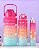Kit Garrafa 3 em 1 Colorida Motivacional Squeeze Treino Com Adesivos - Imagem 1