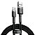 Cabo Carga Rápida 3A USB P/ Tipo C Nylon Cafule Series Preto 1 Metro Baseus - Imagem 1