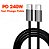 Cabo Nylon Trançado USB-C Tipo C 240W Turbo 1 Metro A'Gold CB-53 - Imagem 4