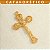 5 Crucifixos Para Terço 4x2 cm Dourado Cataforético - Imagem 1