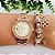 Relógio Metal Strass/Brilho/Pedrinha Metal Varias Cores - Kit Rlógio+Pulseiras+2 Pares de Brincos na Caixinha - Imagem 2