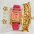 Relógio Linha H Feminino - Kit Relógio+Pulseiras+Brincos - FC0022-P02 - Imagem 3