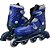 Patins In-line Ajustável Azul 34 Ao 37 + Kit Proteção Fênix - Imagem 2