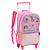 Kit Mochila Escolar Rodas Infantil Brilhante Rosa Lancheira Estojo Seanite - Imagem 2