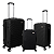 Kit de Malas Filadelfia Preto Isiway P M G 4 Rodas 360º - Imagem 2