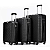 Kit de Malas Filadelfia Preto Isiway P M G 4 Rodas 360º - Imagem 1