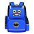 Mochila Escolar Infantil com Desenho Morcego Azul - Imagem 1