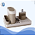 Kit com Escorredor Dispenser e Lixeira Coza Flat Bege - Imagem 2