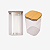 Pote Mantimentos Quadrado 1,1L Tampa Bambu Transparente - Imagem 2