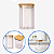 Pote Mantimentos Quadrado 2L Tampa Bambu Transparente - Imagem 1