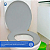 Assento Sanitário Oval Alumasa Universal Cinza Claro - Imagem 7