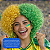 Peruca Brasil Verde e Amarela Cacheada Copa do Mundo 2026 - Imagem 5