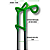 Suporte de Vara Emborrachado 3 Posições 8mm - Verde - Imagem 3