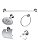 Kit Acessório Para Banheiro 05 Peças Aço Inox Branco Fosco - Imagem 1