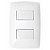 CJ INTERRUPTOR DUPLO SIMPLES 4X2 - BLUX HOME BRANCO - Imagem 1
