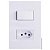 CJ INTERRUPTOR SIMPLES + TOMADA 20A SEPARADO 4X2 - RECTA BRANCO GLOSS - Imagem 1
