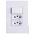 (A9) CJ INTERRUPTOR SIMPLES + TOMADA DUPLA 10A 4X2 - RECTA BRANCO GLOSS - Imagem 1