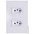 (A7) CJ TOMADA DUPLA 10A SEPARADO 4X2 - RECTA BRANCO GLOSS - Imagem 1