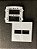 PLACA P/  2 MODULOS COM SUPORTE 4X4 -  RECTA BRANCO GLOSS - Imagem 2
