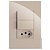 CJ INTERRUPTOR DUPLO SIMPLES + TOMADA 10A 4X2 - RECTA AREIA GLOSS - Imagem 1