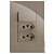 CJ INTERRUPTOR SIMPLES + TOMADA DUPLA 10A 4X2 - RECTA FENDI GLOSS - Imagem 1