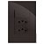 CJ INTERRUPTOR SIMPLES + TOMADA DUPLA 20A 4X2 - RECTA CHOCOLATE GLOSS - Imagem 1