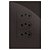 CJ TOMADA TRIPLA 10A 4X2  - RECTA CHOCOLATE GLOSS - Imagem 1