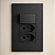 CJ INTERRUPTOR SIMPLES + TOMADA DUPLA 10A 4X2 - RECTA BLACK SATIN FOSCO - Imagem 1