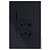 CJ INTERRUPTOR SIMPLES +  TOMADA DUPLA 10A 4X2 - RECTA BLACK FOSCO - Imagem 1
