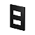 PLACA P/ 2 MODULOS SEPARADOS COM SUPORTE 4X2 - RECTA BLACK SATIN FOSCO - Imagem 1