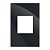 PLACA P/ 2 MODULOS JUNTOS COM SUPORTE 4X2 - RECTA BLACK GLOSS - Imagem 1